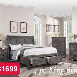 4 Pc King Bedroom Set 