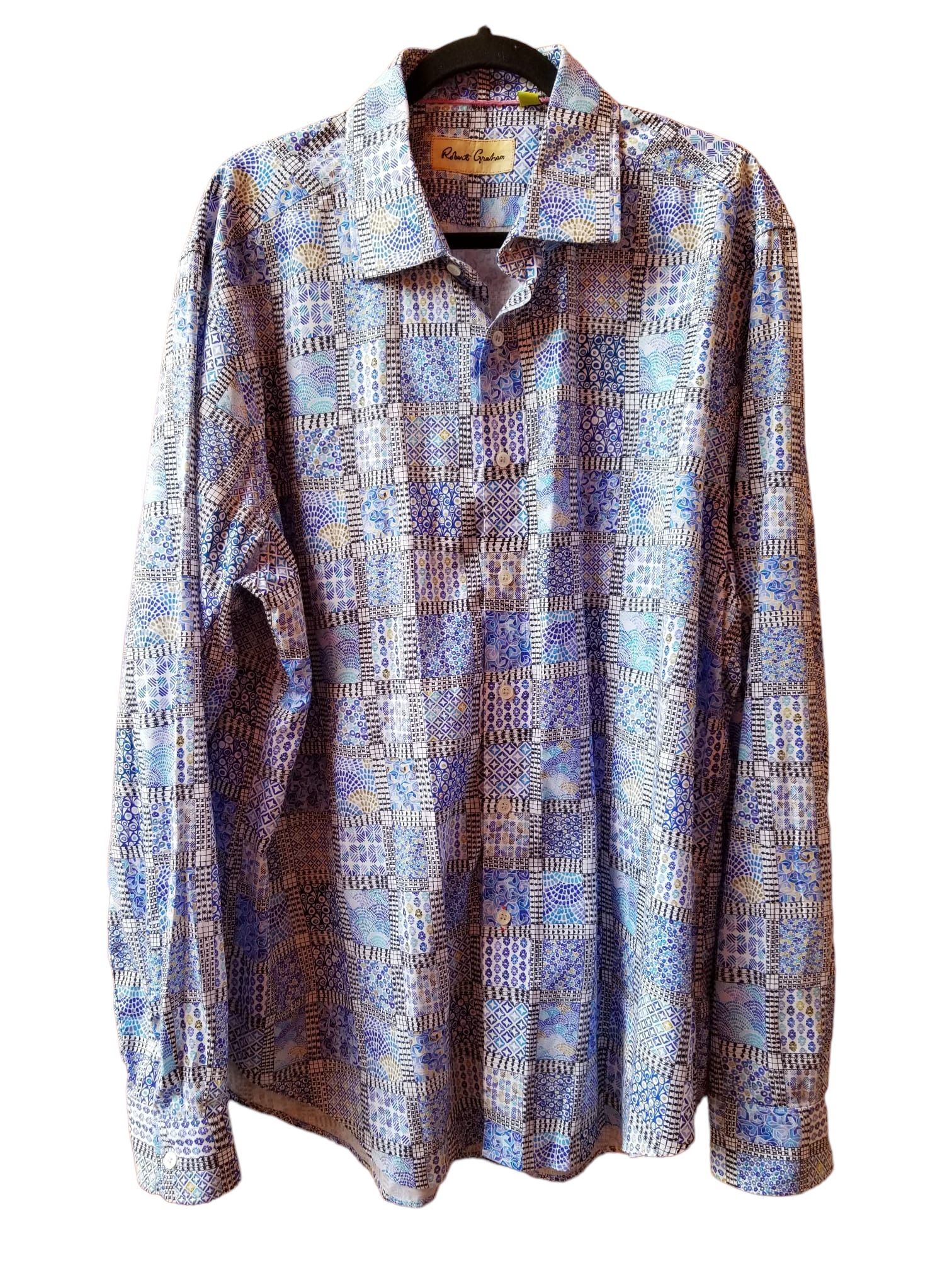 Robert Graham Long Button Shirt Long Sleeve Men 2XL D Measurements