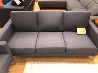 Grey Fabric Sofa and Loveseat Set