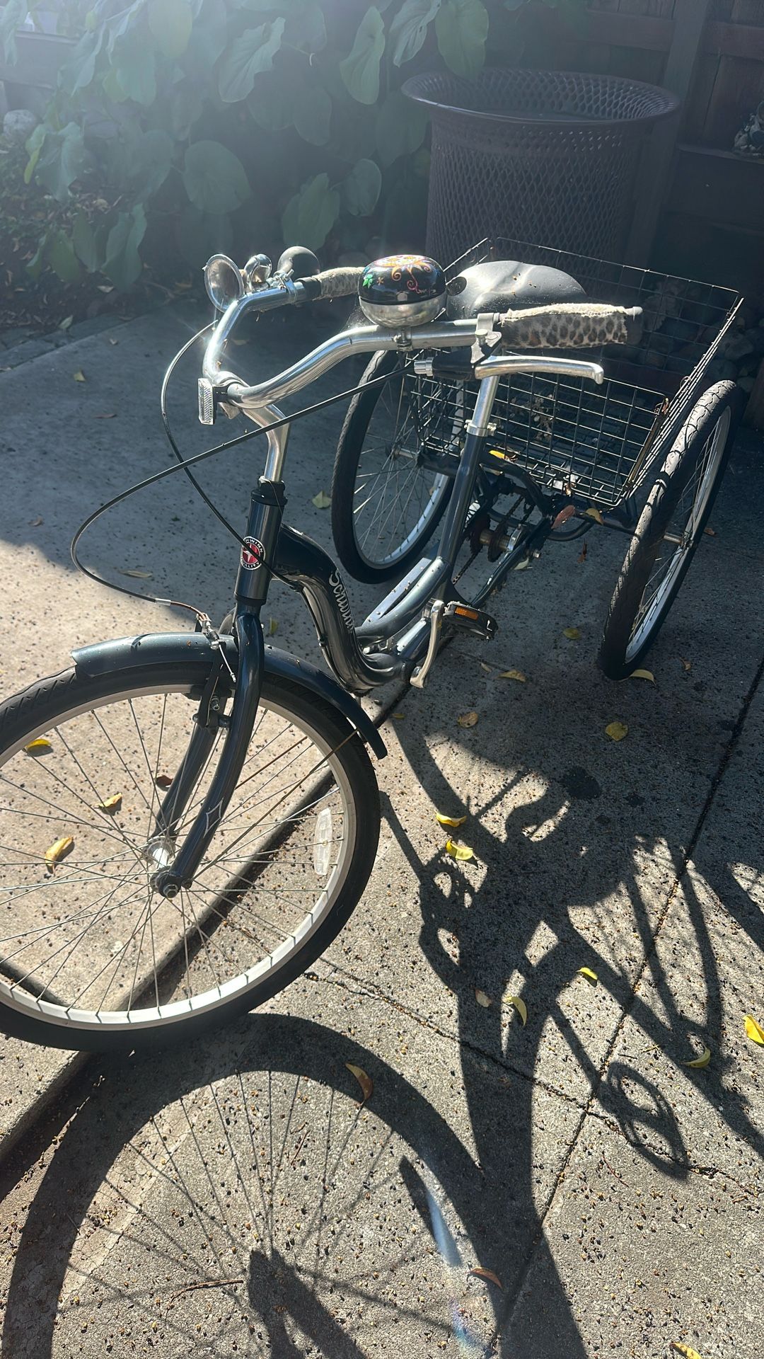 Schwinn Meridian Adult Tricycle 24” Low Step thru Gray Beach Cruiser