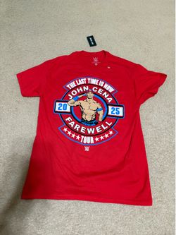 Size M - WWE John Cena Last Time Is Now Farewell Tour 2025 Two Sided Red T-Shirt