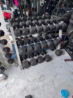 Dumbbells and rack