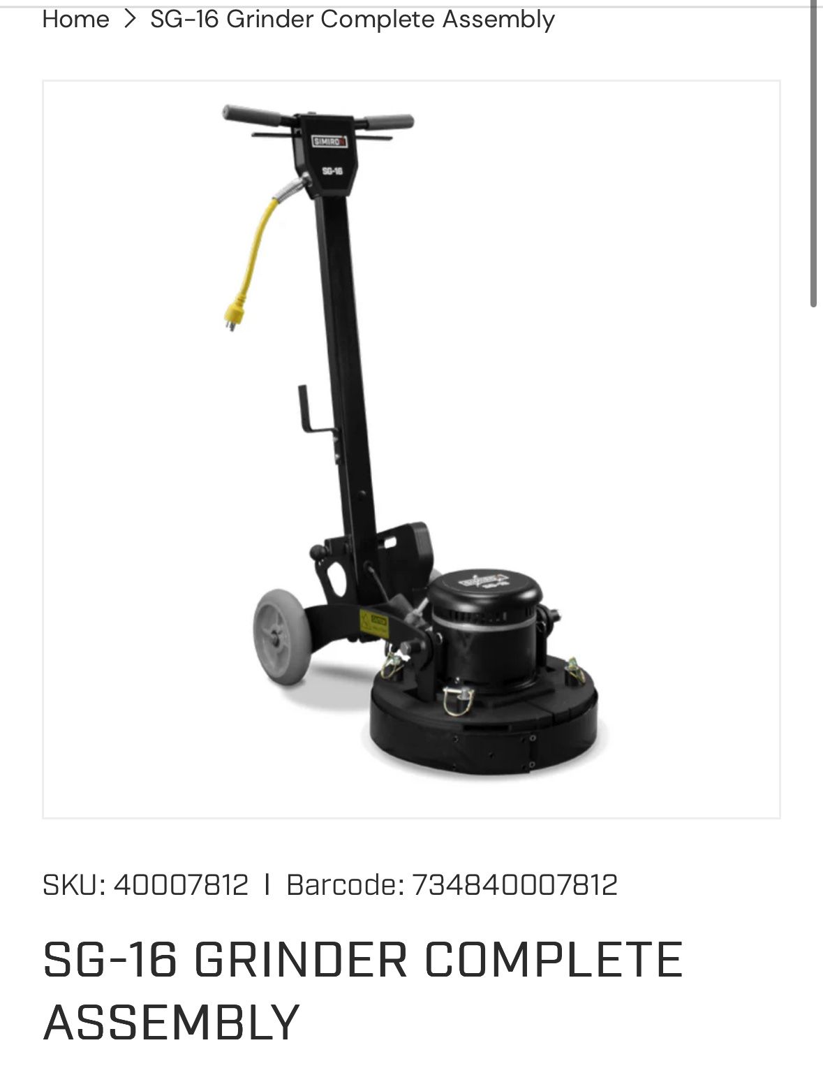 Concrete Floor Grinder Sg 16