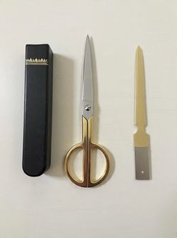 Florentine Library Scissors & Letter Opener Set (Black), Italian Desk Set – Excellent Condition