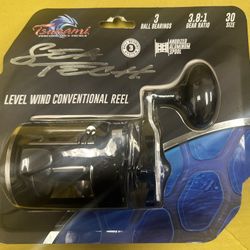 Tsunami Sea Tech Level Wind Conventional Reel 30 Size 3.8:1 3 Bearings Aluminum