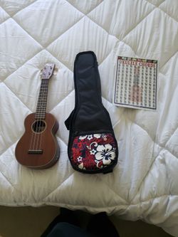 Bramd New Ukulele W/ Case And Chord Chart