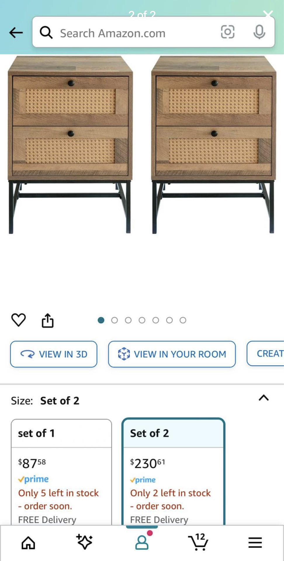 2 Nightstands/End Tables Brand New