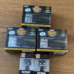 Brand new funko pop mini  batman with the batmobile  & mini Funko pop Batman key chain’s  $ 20 each