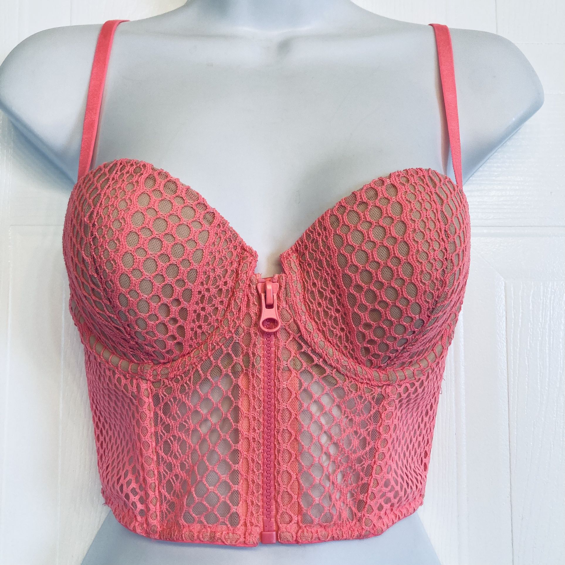 Victoria’s Secret Very Sexy Long Line Demi Bra Size 34C Pink NEW