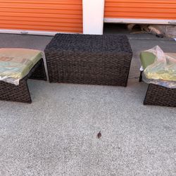 New 3pc Outdoor Patio Furniture Set Sunbrella 