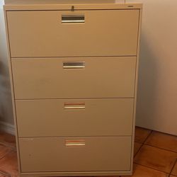 HON 4-Drawer Lateral Filing Cabinet With Files
