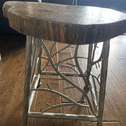 Wood Top Accent Table/Stool