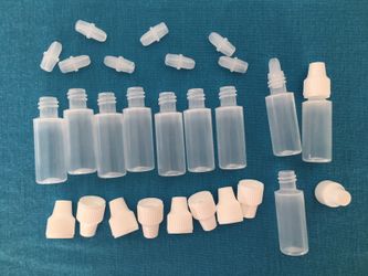 Plastic bottles set of 10 translucent with dropper n caps 3ml
