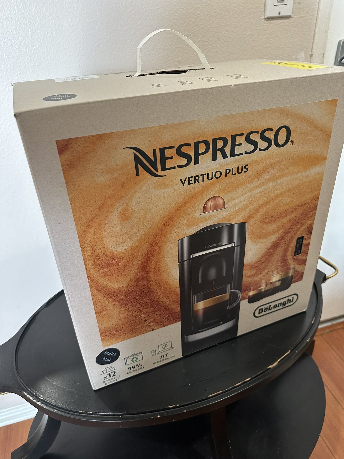 Nespresso VertuoPlus Coffee Maker and Espresso Machine by DeLonghi Black Matte