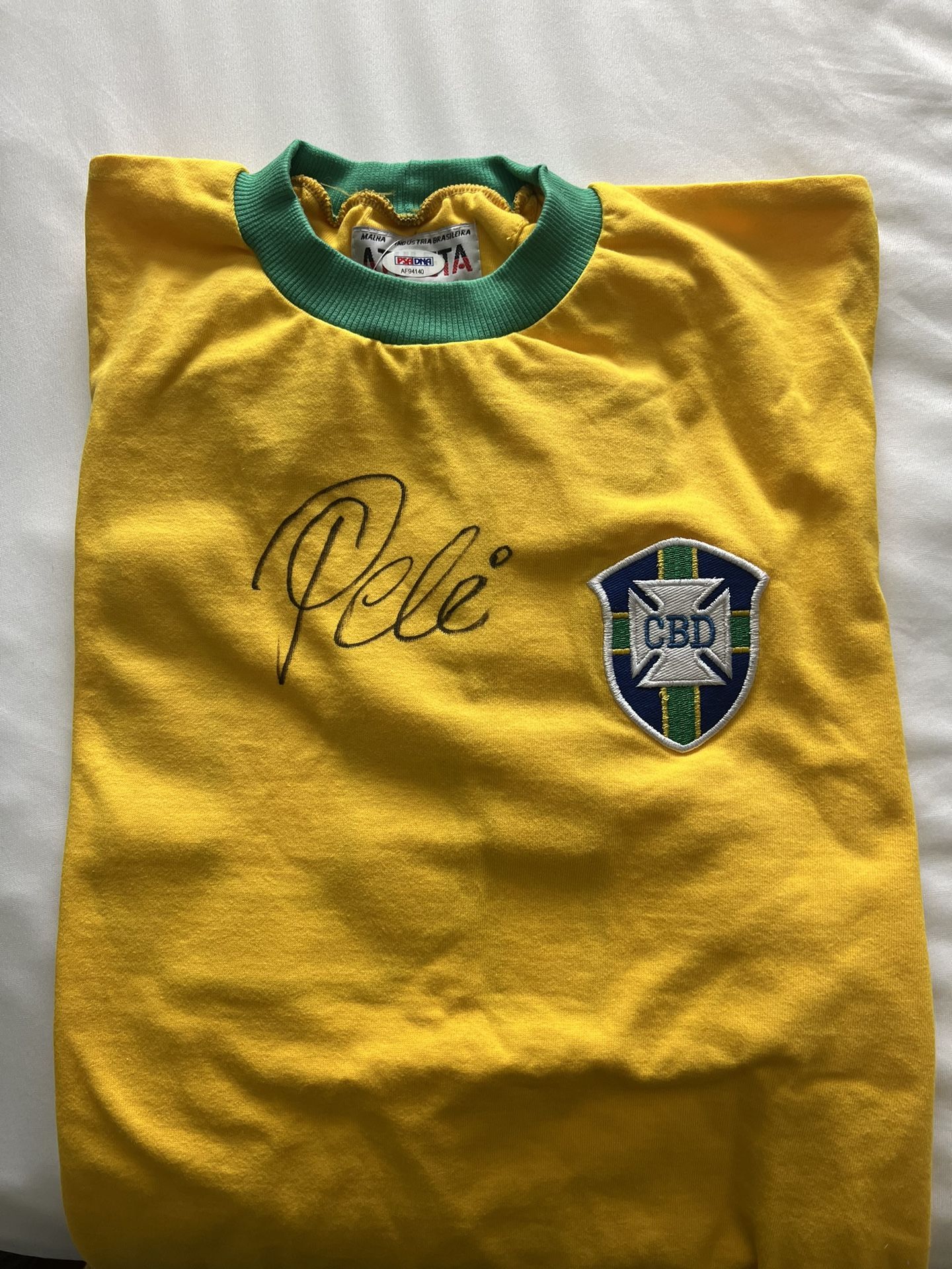 Signed Authenticated Pele Brazil T Shirt
