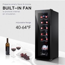 STAIGIS 12 Bottle Compressor Wine Cooler Refrigerator, Small Freestanding Wine Fridge for Red, White and Champagne, Mini Fridge with 40-66F Digital Te