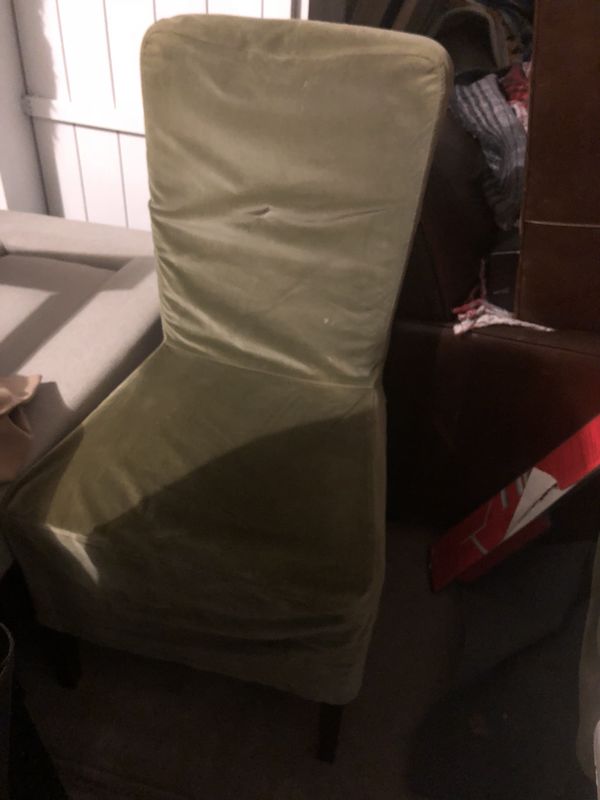 Pottery Barn Megan Chairs With Green Velvet Slipcovers Set Of 6
