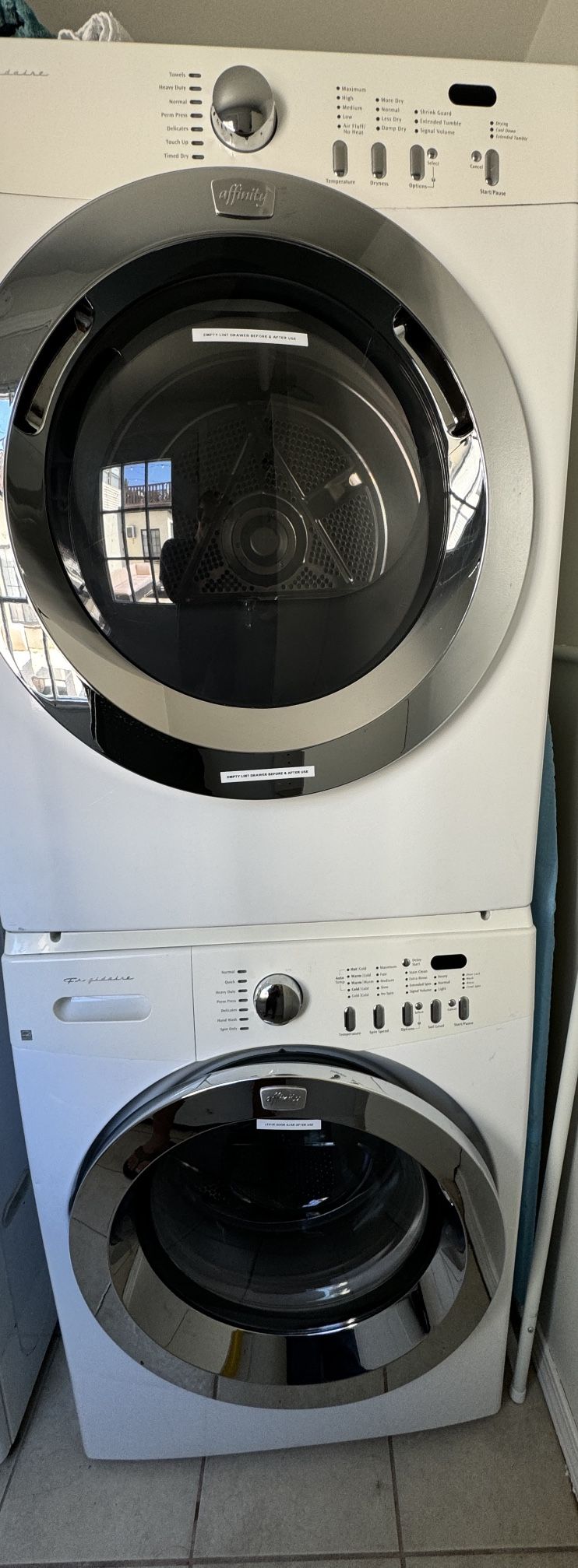 Frigidaire Affinity Front Loading Washer and 240V Electric Dryer Set.