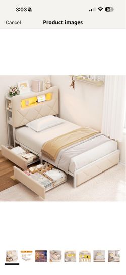 Twin bedframe w/ mattress