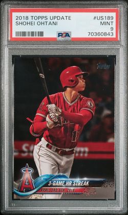 2018 Topps Update Shohei Ohtani #US189 “3-Game HR Streak” PSA 9 Mint.