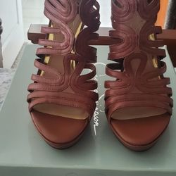 Jessica Simpson Leather Strappy Heels Size 9