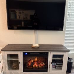 Entertainment Center Console With Fireplace 