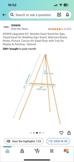 New Natural Wooden Easel Arts 