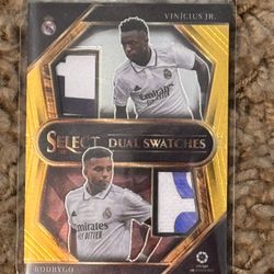 2022 Select Vini Jr/Rodrygo Dual Swatches Gold /10  Nasty Patches! Real Madrid