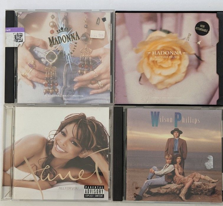 Job Group Lot 4 CD Albums Madonna Janet Jackson & Wilson Phillips Info Below
