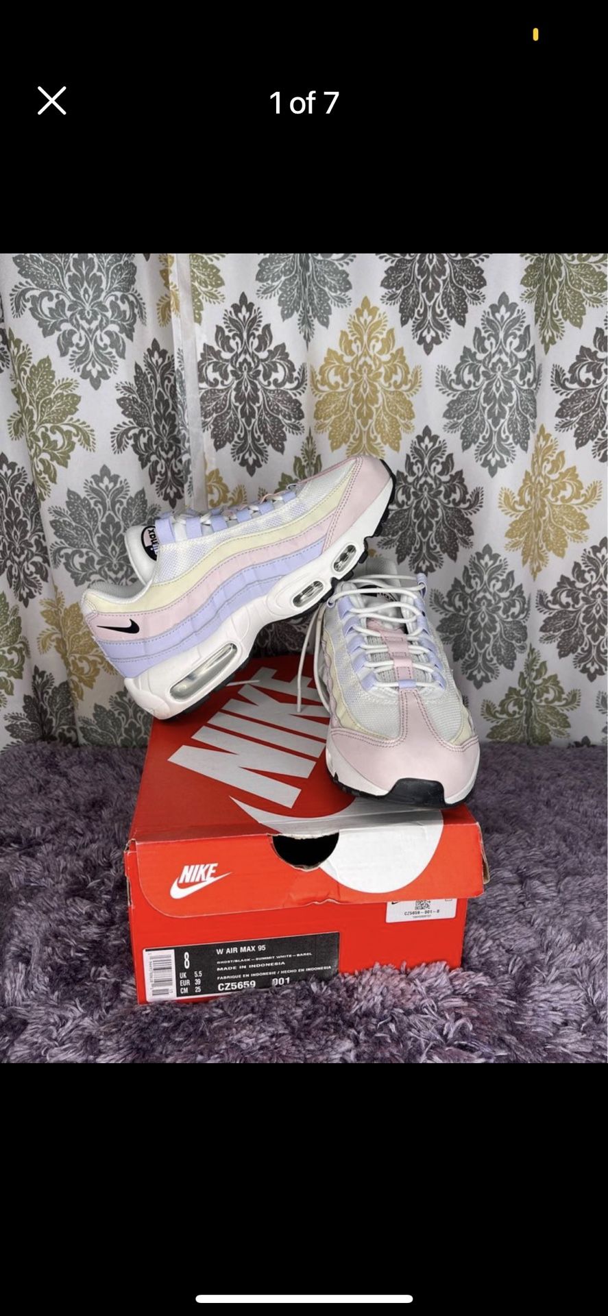 Nike Air Max 95 Ghost Pastel CZ5659-001 Womens Size 8