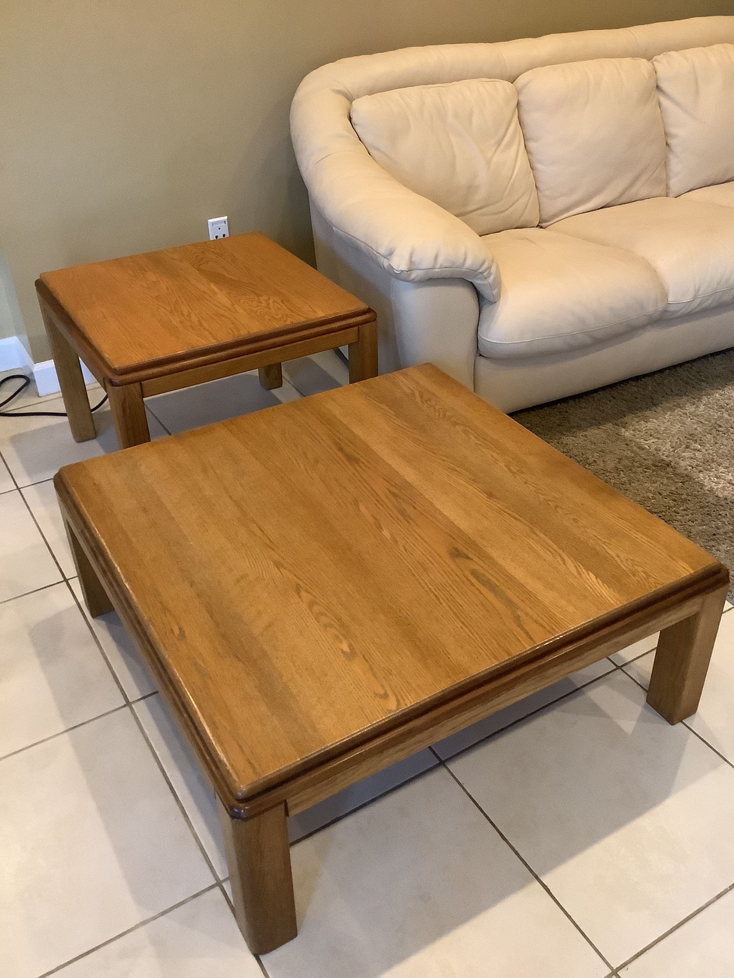 Coffee Table with Matching End Table - Solid Oak!