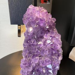 Large Brazilian Amethyst "Cathedral" Cluster on Gallery Stand – Deep Purple