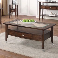 Dark Walnut Finish Coffee Table