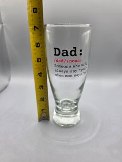 Cristar Dad Definition Beer Glass 14.5 oz Father's Day Novelty Pilsner Glass