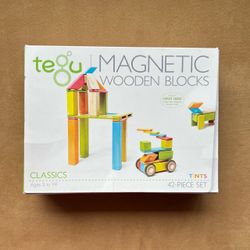Tegu 42-Piece Classic Magnetic Wooden Block Building Toy Set in Tints