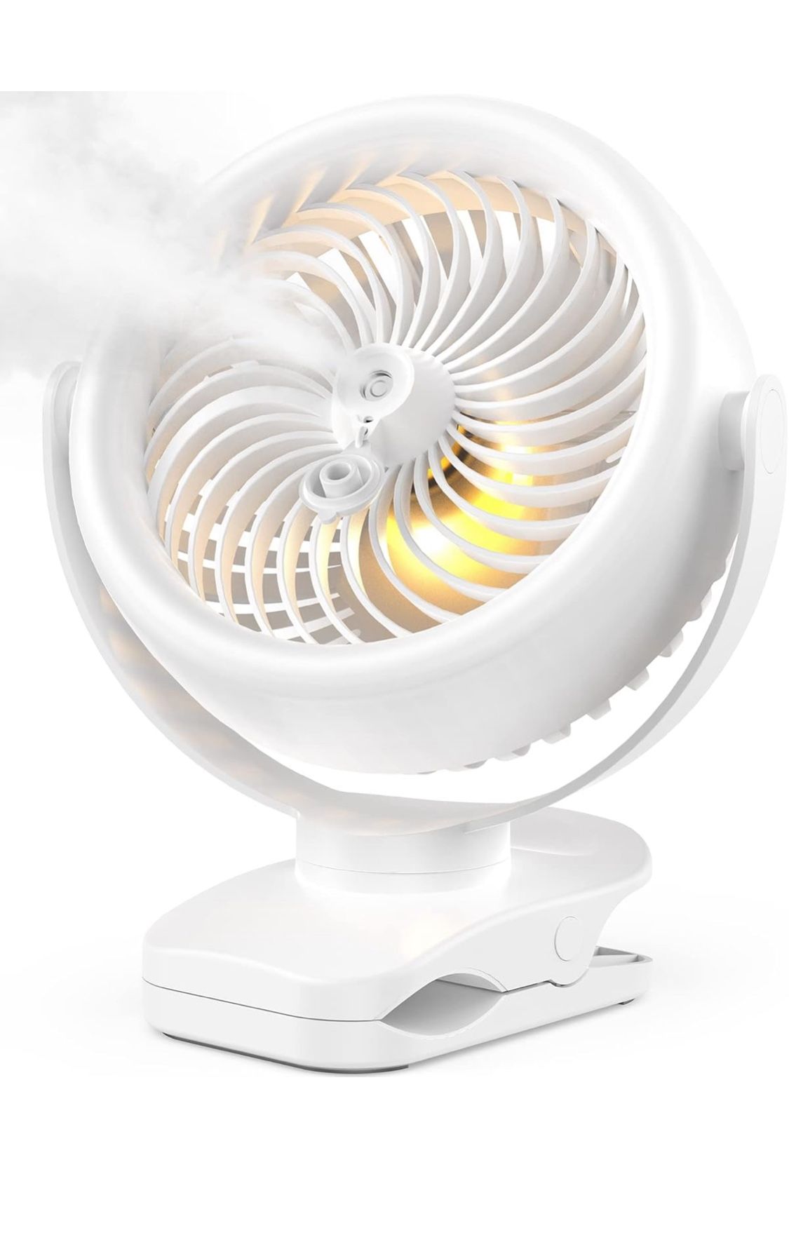 TYZU 7" Portable Cooling Misting Fan | 4000mAh Rechargeable Battery 130ml Tank Outdoor Clip-On | 4