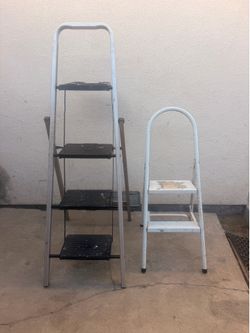 PAIR OF FOLDING STEP LADDERS $35 BOTH