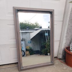 Large Mirror In Wood Frame 