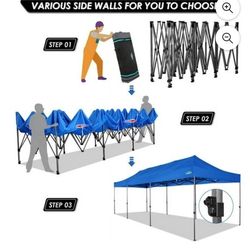10x30 Pop up Canopy Tent 10x30 Canopy with Sidewalls, Heavy Duty Party Tent Tents for Parties, Foldable UPF 50+ Waterproof Commercial Easy up Canopy w