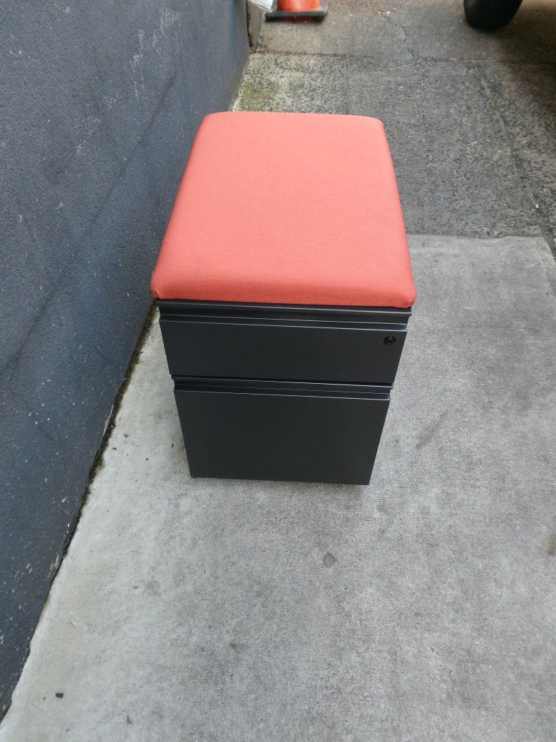 2 Drawer Cushioned Filing Cabinet On Wheels. Great Condition. $30 Pickup 19147