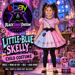 Little Blue Skelly Child Halloween Costume Small 4-6