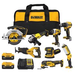 dewalt  20V Lithium-Ion Cordless 8-Tool Combo Kit with (2) 5.0 Ah Batteries and Charger