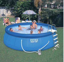 Intex 15ft x 48" Easy Set Swimming Pool w/ Ladder, Filter, Pump, & Cover