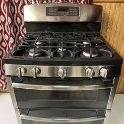 Stove Gas G.E 5 Burners Double Oven 