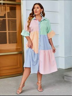 Gorgeous stylish color block dress XL