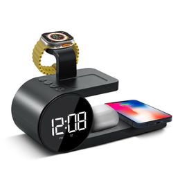 Brookstone 3 in 1 Wireless Charging Station and Alarm Clock