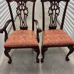 Set of 6 Ethan Allen Dining Chairs – Solid Wood, Good Condition (2 Armchairs + 4 Side Chairs)