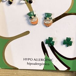 3 Sets Of St Patrick’s Day Post Earrings 