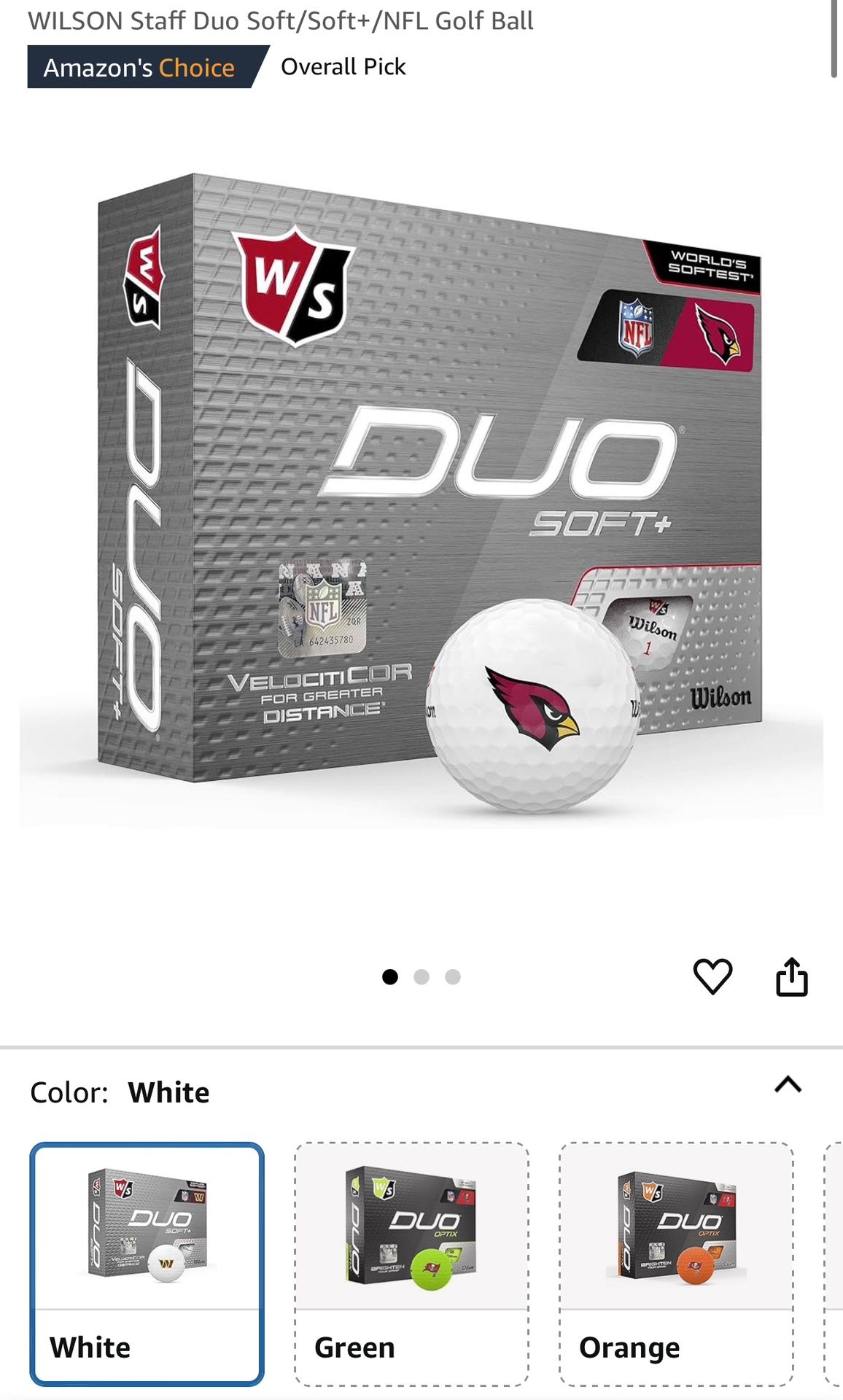 WILSON Staff Duo Soft/Soft+/NFL Golf Ball
