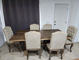 Solid wood dining table